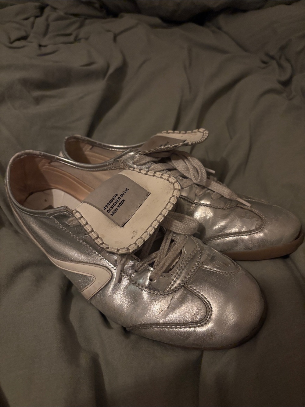 Steve Madden Metallic Silver Low-Top Sneakers